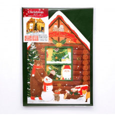日本精美聖誕祝福3D卡 (開合款) - 聖誕木屋 (christmasslowman002YE)