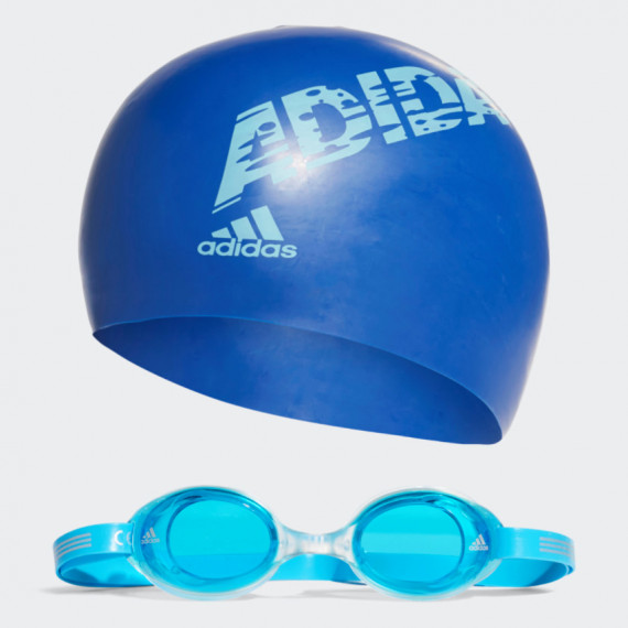 兒童泳鏡泳帽套裝-藍 (AB6071)