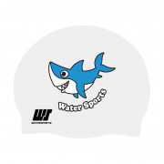 兒童鯊魚矽膠泳帽 - 白 (AEP-WSSC-001)