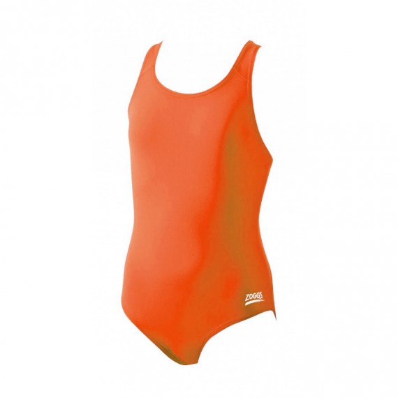 少女素色運動競技連身泳衣-橙 (5020152)